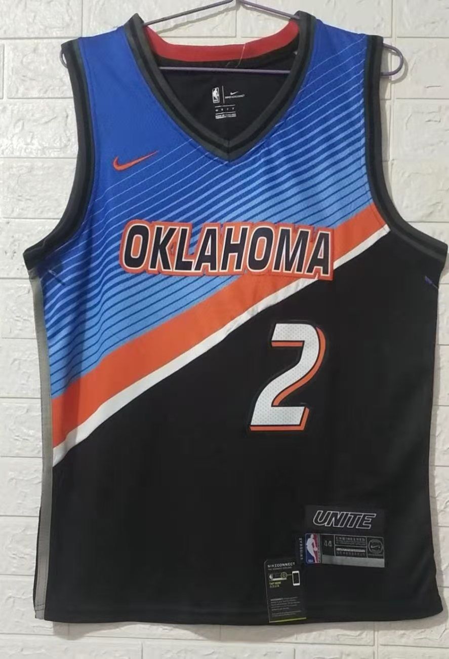 Men Oklahoma City Thunder #2 Gilgeous-alexandr Black 2021 Nike Game NBA Jersey